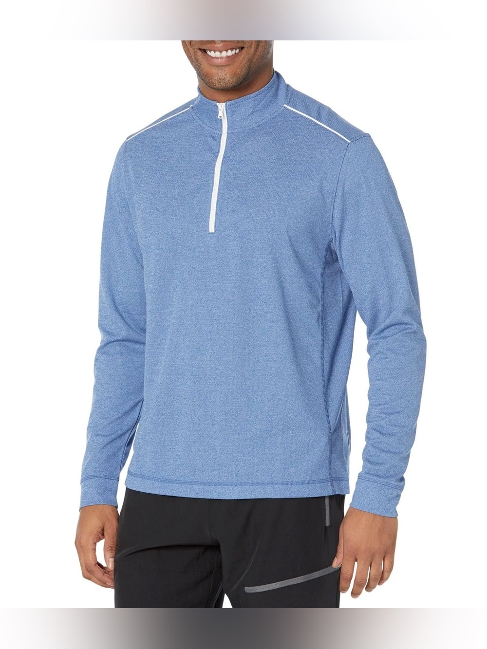 Johnnie-O Wells Performance 1/4 Zip Pullover Blue Golf Sweater Mens Size Medium